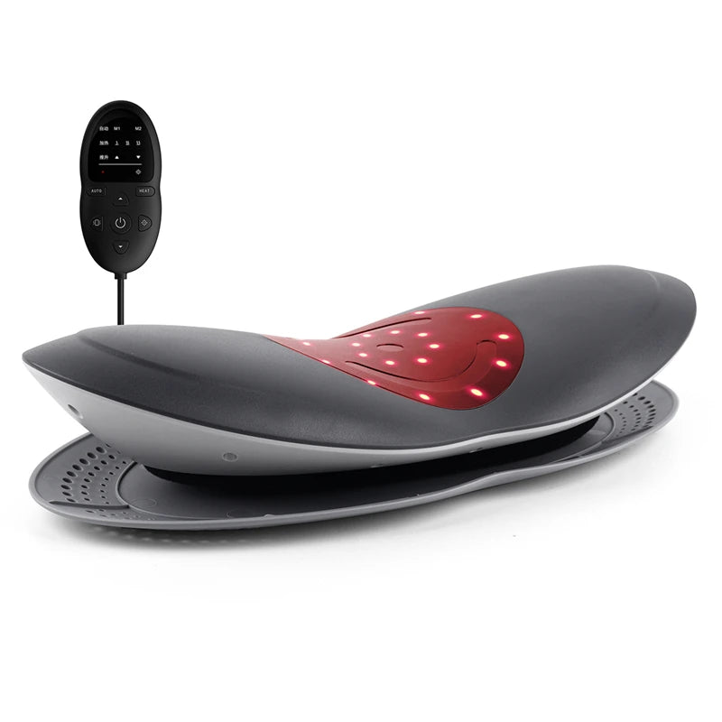 Private Label Remote Control Hot Compress Electric Lumbar Massager with Airbag Traction for Waist Pain Relief Relaxation