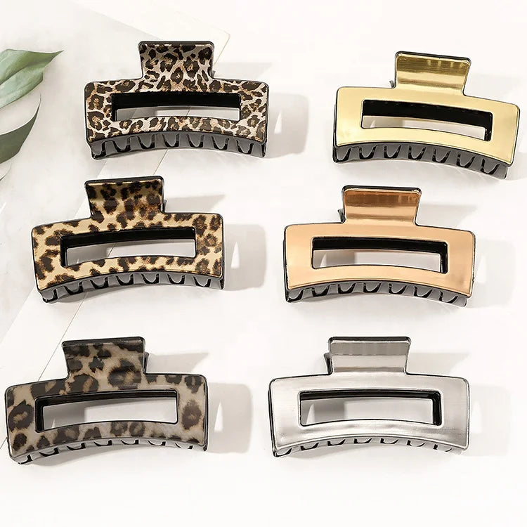 Factory Wholesale Barrettes Hair Clips Leopard Shark Plastic Hair Calws for Women Girls