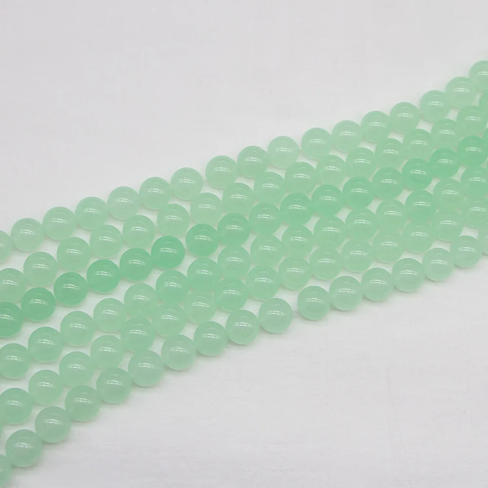Hot Selling Natural Stone 4/6/8/10/12mm DIY Emerald Green Chalcedony Loose Beads for Jewelry Making