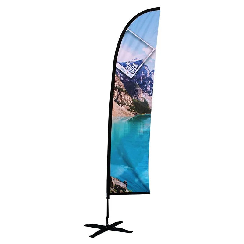 Premium Full Color Feather Flags Custom Wave Flag Banners Single and Double Sided Printing Beach Flags