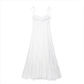 ZATRHMBM Women's 2024 Latest Fashion Retro Backless Woven Poplin Dress With Ruched Decoration Stylish Layered Sleeved Dress