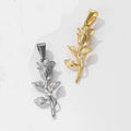 Dainty 18K Gold Plated Stainless Steel Rose Pendant Boho Style Waterproof Flower Charm Women Men Rose Necklace Jewelry