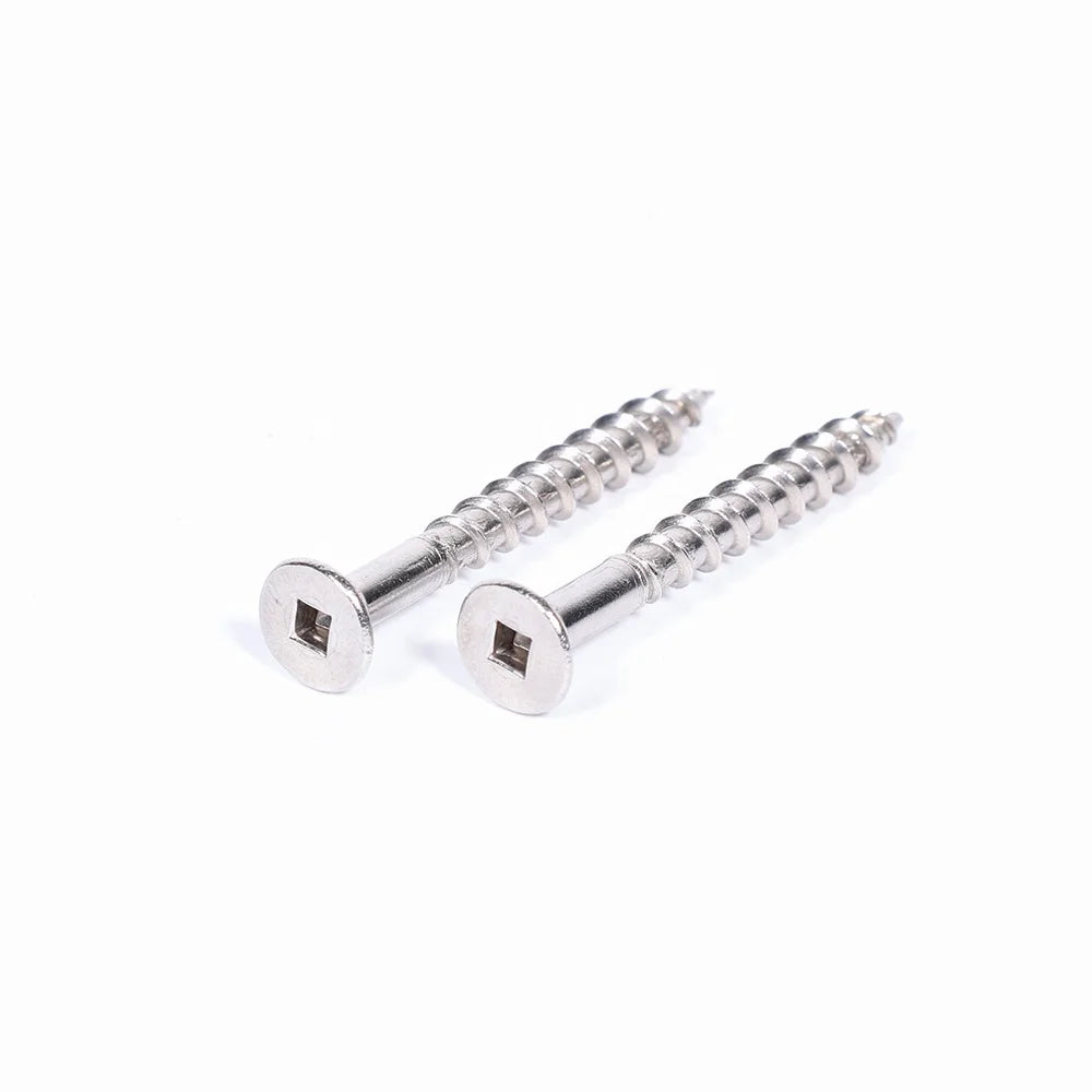 Self Tapping Screw Roberston Square Drive 18-8 Stainless Steel Deck Screws With Type 17 Wood Cutting Point