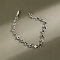 VIANRLA 925 Sterling Silver Jewelry Cross Pendant Chain Minimalist Bracelet for Woman