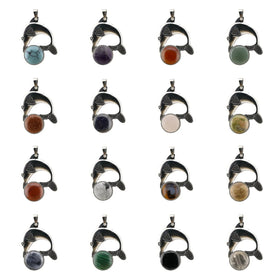 Wholesale New Design Silver Alloy Dolphin Natural Round Amethyst Crystal Gemstone Pendant for Necklace