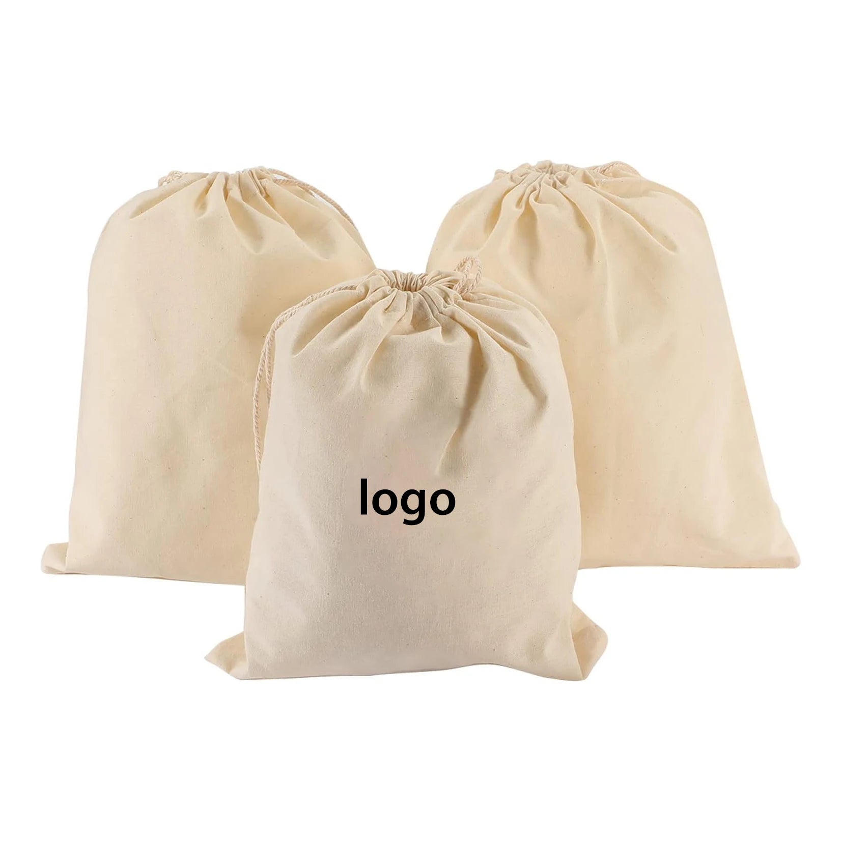 Wholesale Toys Coffee Beans Gifts Natural Unbleached Cotton Small Drawstring Bag for Candle Packaging