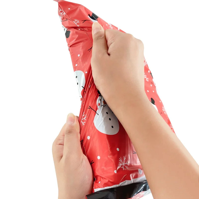 Christmas Bubble Mailer in Stock Colorful Express Self Adhesive Courier Clothing Packaging Plastic Poly Mailers Mailing Bags