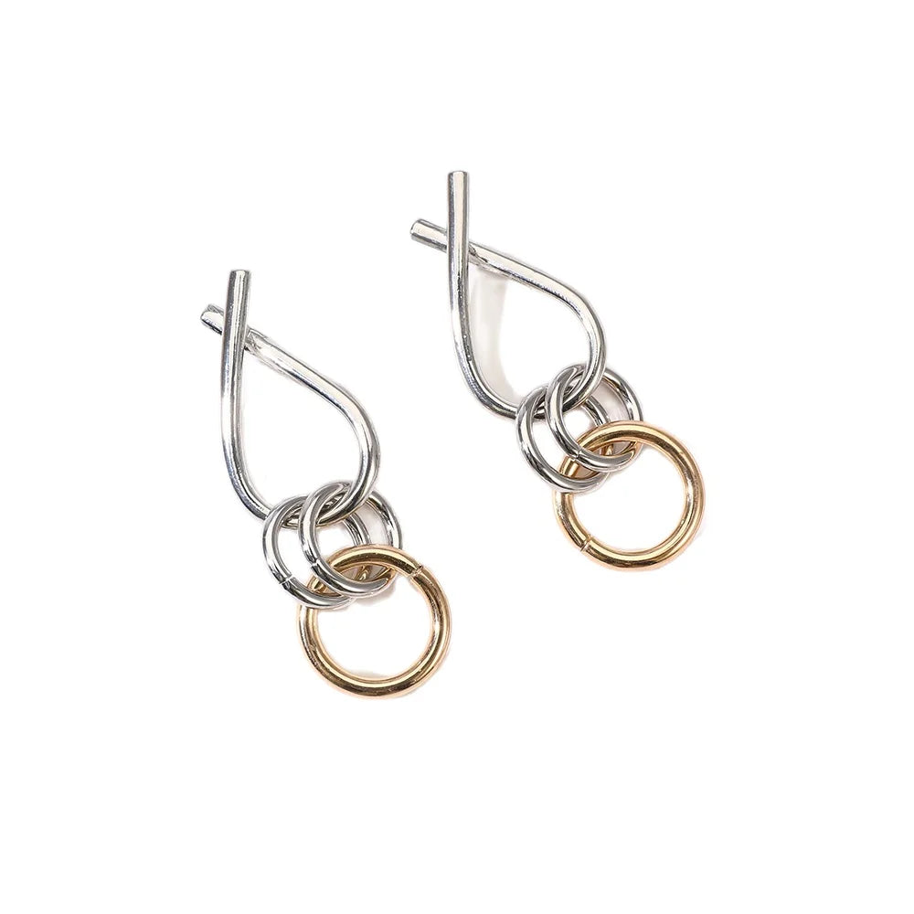Wholesale Gothic Metal Geometric Earrings for Women Punk Jewelry Female Statement Steel Circles Drop Earring