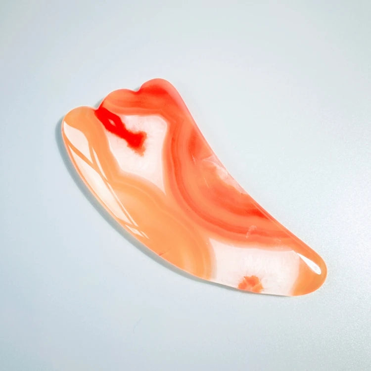 DIY Factory Price Natural Hand Made Red Agate Gua Sha Customized