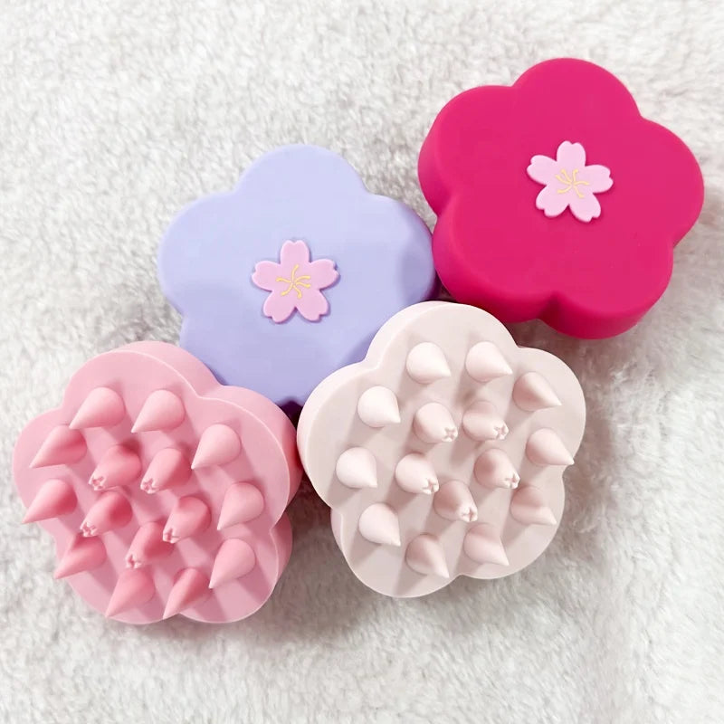 Hot Selling Wholesale Silicon Hair Scalp Massager Shampoo Brush Shampoo Scalp Massage Round Detangling Hair Brush Custom