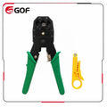 Steel Green Industrial Grade Network Cable Crimping Pliers Soft Grip Handle Multi-functional Universal Broadband Connectors