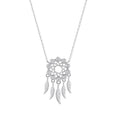 Original Design 925 Sterling Silver Dreamcatcher Pendant Necklace Hollow Feather Charm Necklace for Women Jewelry Gifts