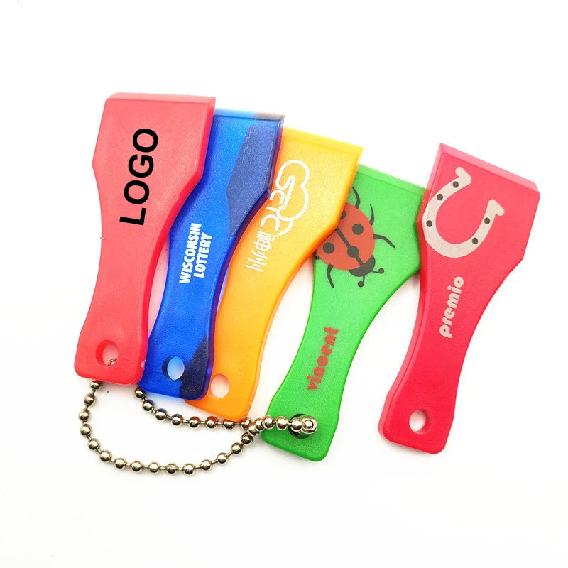 Wholesale Custom Logo Lottery Scratchcard Ticket Scraper Durable Silicone Carabiner Keychain Promotional Scratch-off Lotto