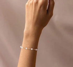 Classic Silver Jewelry Multi Pearls 5-6mm Real Freshwater Pearl Bracelet Wedding Jewelry