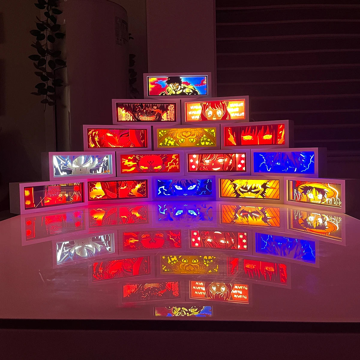 2023 Trending Products Night Light Box Paper Carved Lamp Remote Control Anime 3D Led Night Lamp for Home Decoration