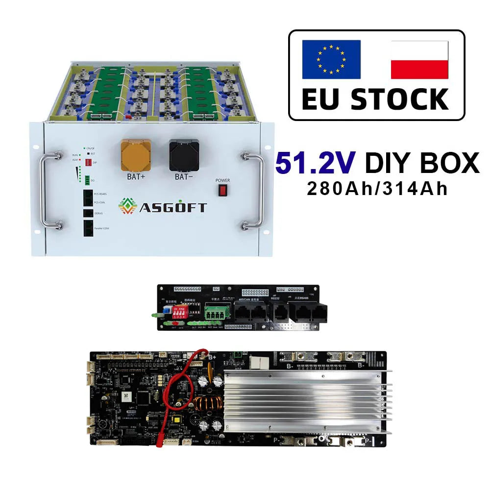 Poland Stock DIY Battery KITS EV 3.2V 280AH 314AH Compatible Peace BMS 16S20P 15kwh 16kWh 16S Stackable LiFePO4 Battery Box
