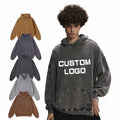 Oversize Vintage Wax Dyed 420G Men's Hoodie 100% Cotton Heavy Weight Loose Washed Tracksuits with Hood for Winter