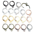 30pcs/lot 14x12mm High Quality French Earring Hooks Wire With Hole Connectors for DIY Earrings Jewelry Making Findings Earwires