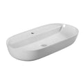 Big Oval Modern Hand Painted Countertop Bathroom Ceramic Wash Basin with Single Hole