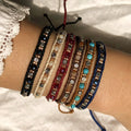 European and American Color Narrow Wound Double Braided Rope Bracelet Alisell National Style Exotic Retro Bracelet
