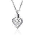 MOM Heart Urn Stainless Steel Cremation Memorial Pendant Hollow Ribbon Jewelry Ash Keepsake Urn Necklace Holder Gift Mom Style