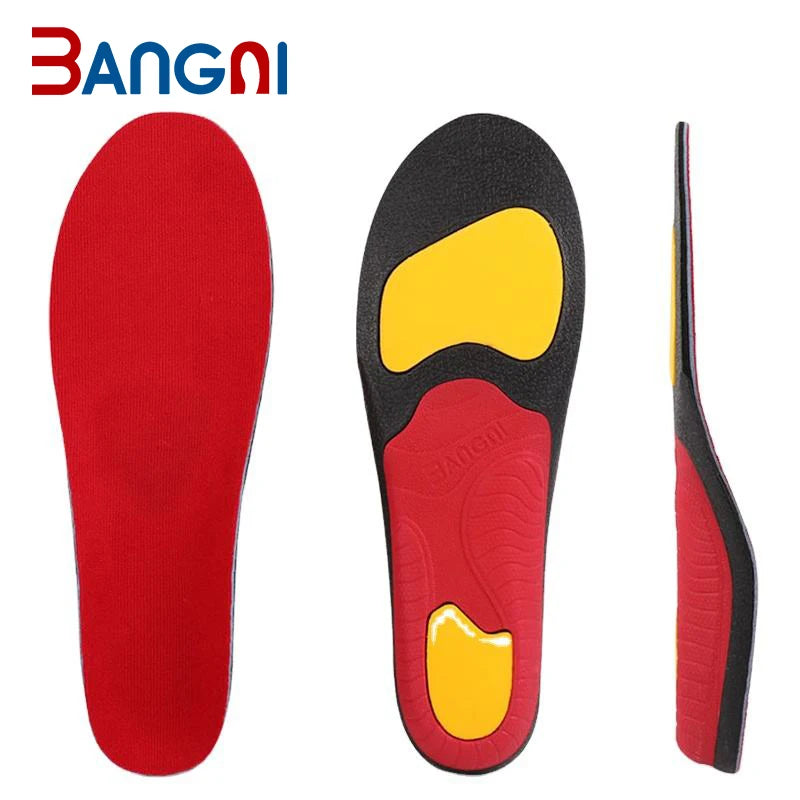 Red Pink Deep U-cup Cuttable Hard EVA Arch Support Inner Sole Shock Absorbing Insoles