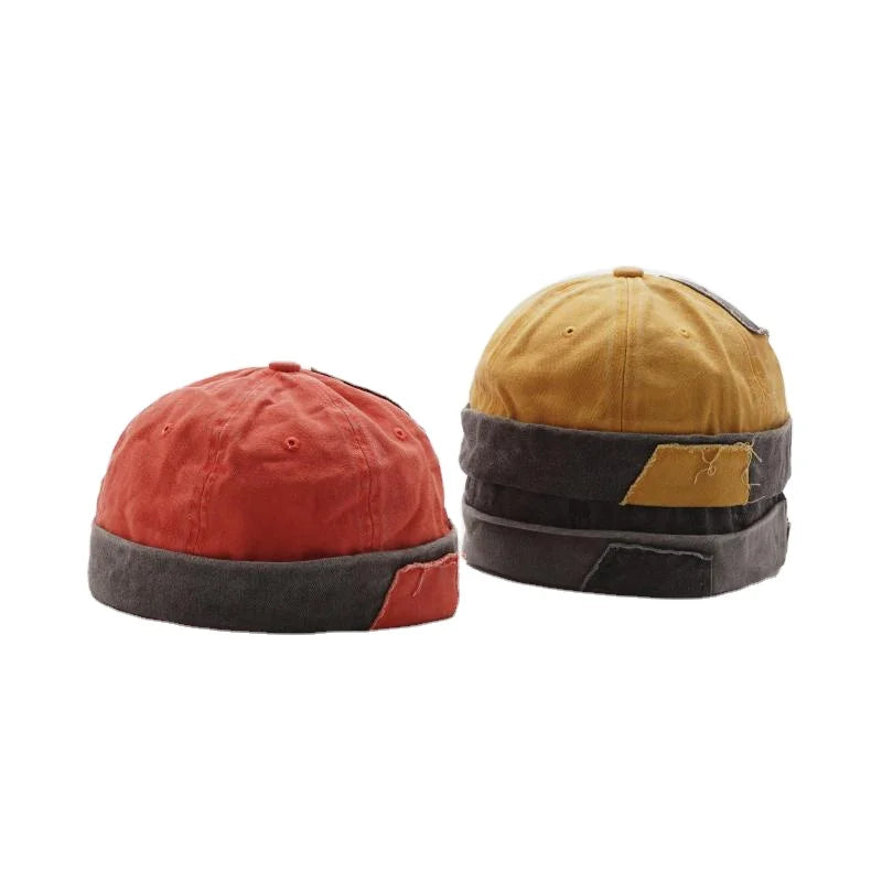 MIO Wholesale Unisex Retro Jean Hats Adjustable Brimless Baseball Caps Fashion Docker Hats Patch Cap Without Visor