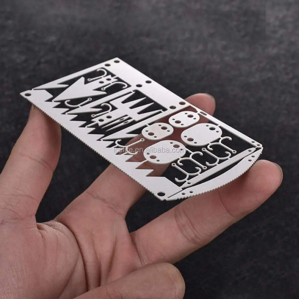 22 in 1 EDC Stainless Steel Multi-functional Survival Card Outdoor Portable Fishing Gear Knife Fork Fishing Hook Pocket Card