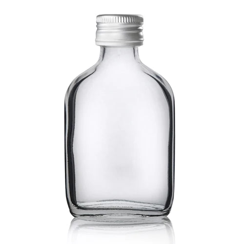 20ml 25ml 50ml Mini Rum Glass Bottles High Clear Beverage Bottles With Aluminum Lid for Vodka Whisky