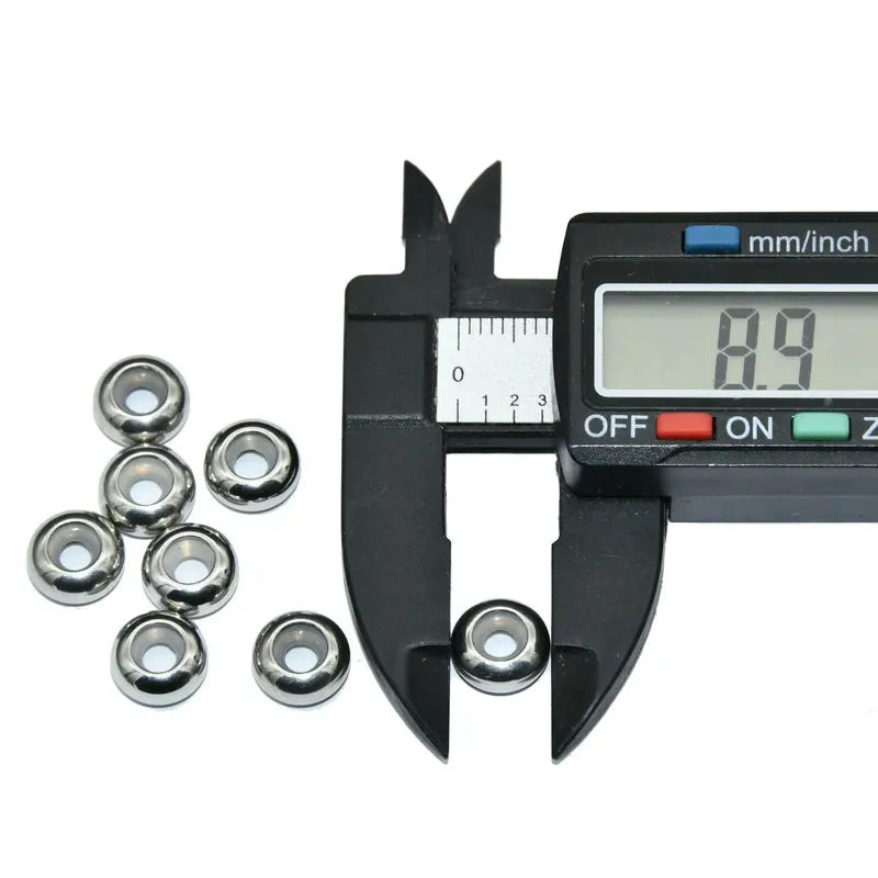 304L Stainless Steel Roundel Shape 4x9mm Spacer Beads for DIY Chain Bracelet Making Findings Beads