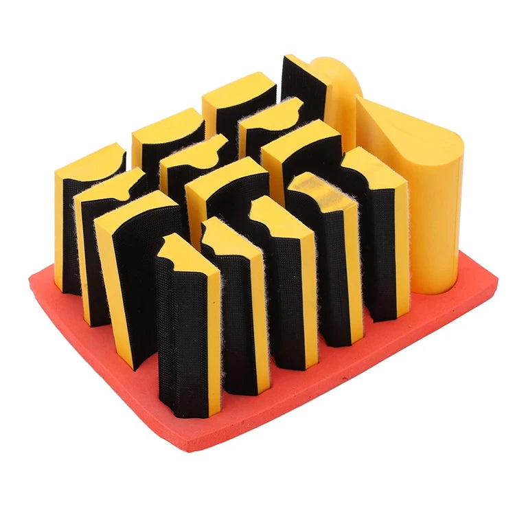 Rubber Sanding Block 16pcs Flexible Hand Sanding Blocks Set Assorted Shape Sanding Abrasive Tool