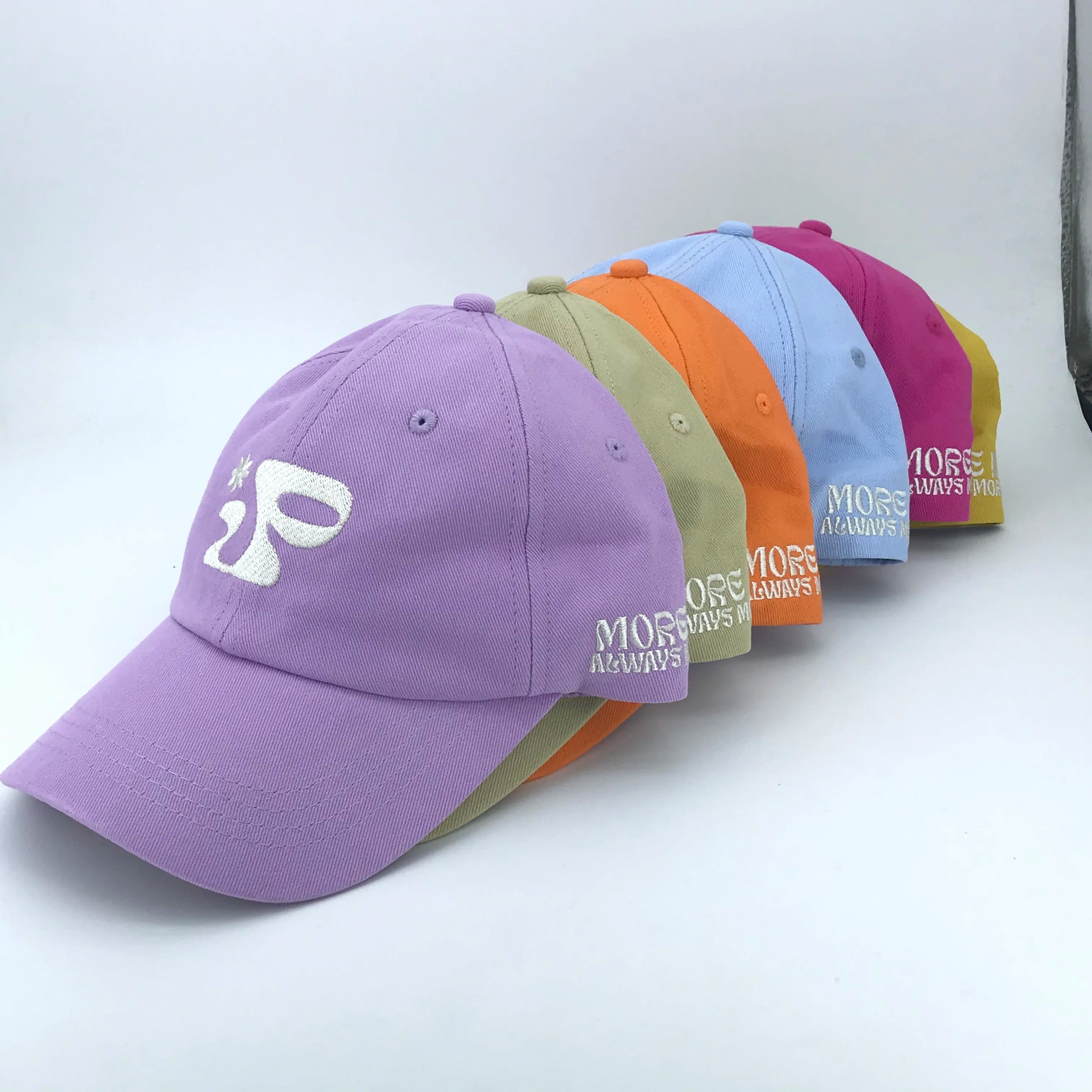 Custom High Quality 6 Panel 100% Cotton Plain Embroidery Logo Baseball Cap Men's Fashion Unstructured Adjustable Dad Embossed