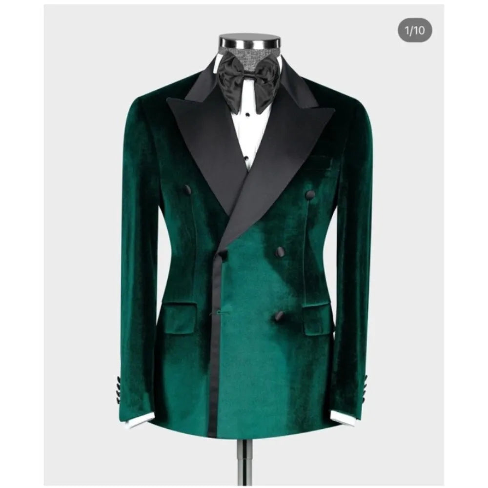 New Arrival Men Suits Black Trim Patchwork Costume Homme Tuxedos Groom Wedding Prom Blazer Sets 2 Piece Tailored Jacket+Pant