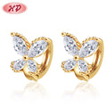 Fashion 18K Gold Plated AAA Cubic Zircon CZ Jewelry Hot Sale Butterfly Huggie Earring for Women