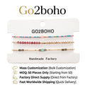 Go2BoHo Tiny Miyuki Seed Bead Geometric Trendy Dainty Bracelet Jewelry Set Fashion Pink Black Natural Stone Women's Bracelets