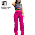 Liu Ming Autumn Streetwear New Products Women Casual Multi Pocket High Waist Cargo Basic Long Pants