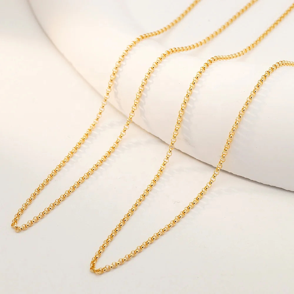 Hot Selling Genuine Gold Au585 Real Gold Belcher Necklace Solid Pure 14K Gold Rolo Chain Jewelry Wholesale Necklace
