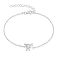 Hot Sale 925 Sterling Silver Unicorn Women Pop It Bracelet With White Zircon Girl Attractive Daily Valentine Christmas Gift