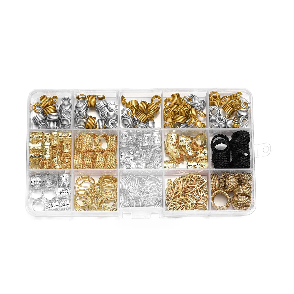 Golden/Silver/Mix Silver Golden Micro Hair Dread Braids Dread Lock Beads Adjustable Cuffs Clips for Hair Accessories