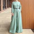 Loriya Latest Fashion Solid Color Wide Leg Jumpsuit for Women Modest Abaya Turkey Islamic Abaya Playsuit for  Girls