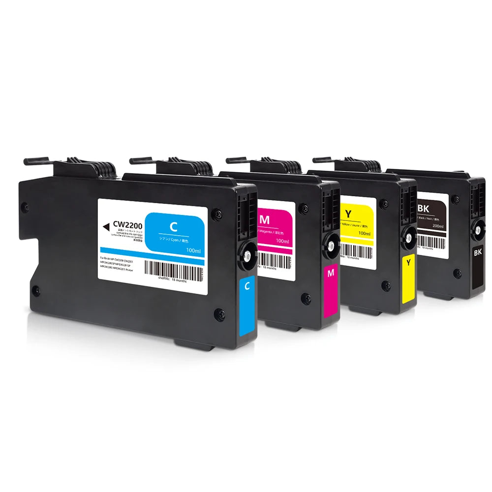 CW2200 & CW2201 Compatible Ink Cartridge for Ricoh MP Printer Color Black Model CW2201SP/CW2201HSP/CW1201SP/CW1201HSP