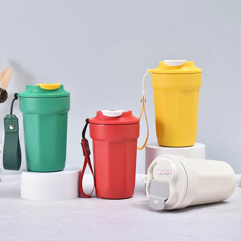 Promotional Gifts Business Cups 450ml Octagonal Coffee Mugs Portable Student Drink Bottles Ice Tumblers Cheap Price Glass Cup