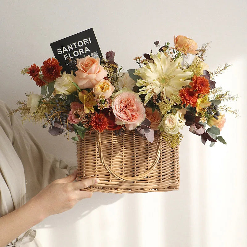 Best-selling Waterproof and Rust-proof Large-capacity Handmade Flower Basket with a Fresh and Delicate Theme
