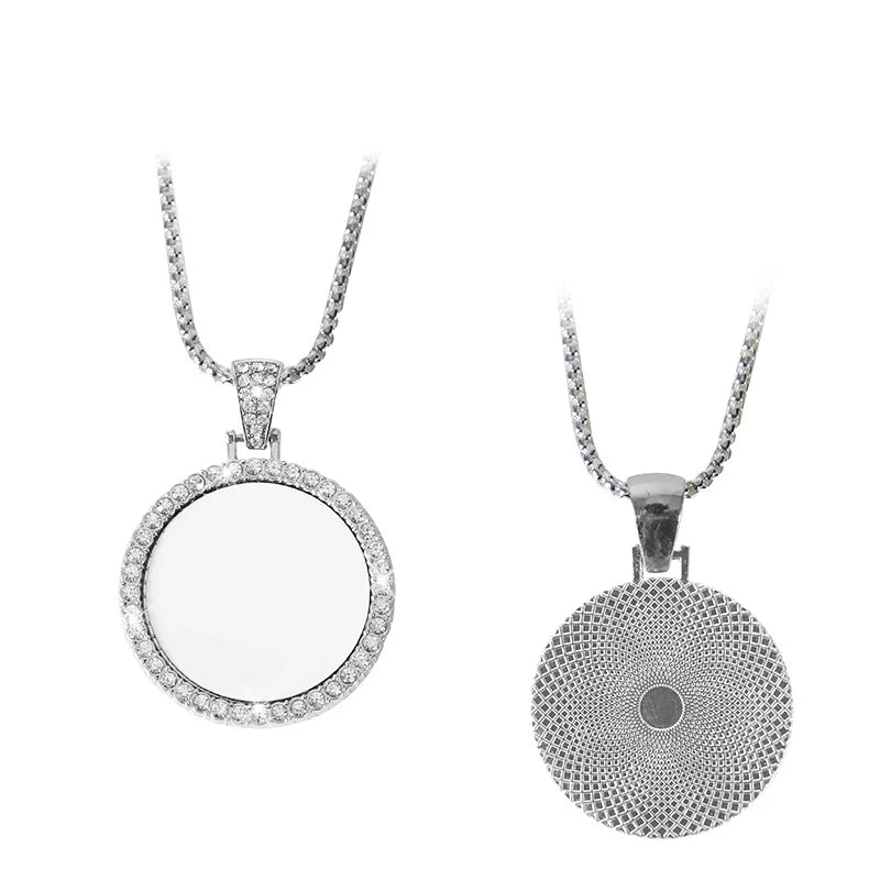 Sublimation Round Shape Decorative Necklace for Christmas/Birthday Gifts