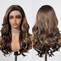 Imported Chemical Fiber Front Lace Brown Curly Synthetic Lace Wigs Natural Mixed Brown Wig  Soft Lace Front Hair Heat Resistant