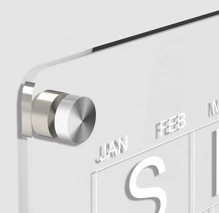 Custom Huge Art Deco Custom Shape Acrylic Magnetic Refrigerator Calendar with Magnetic Sticker Medium Size Decorative for Fridge