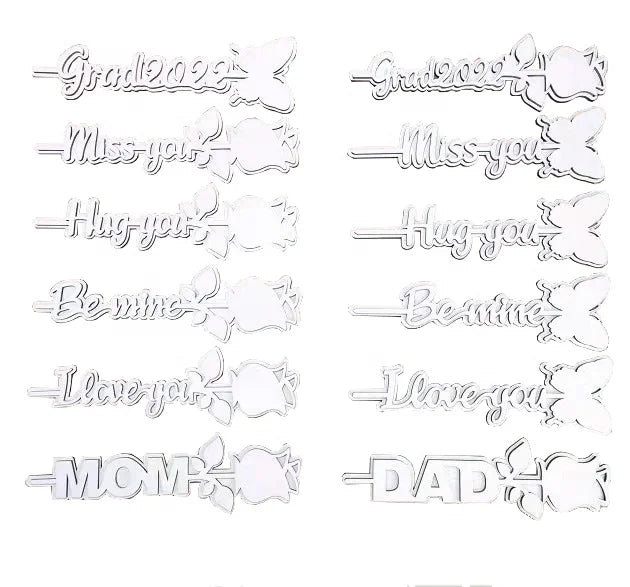 New Style Festival DAD MOM I Love You Hug You Miss You Grad 2026 Gift Butterfly Sublimation Flower
