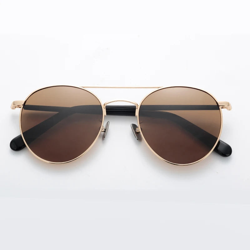 Retro Metal Double Bridge Square Unisex Polarized Sunglasses UV400 Fashion Shades