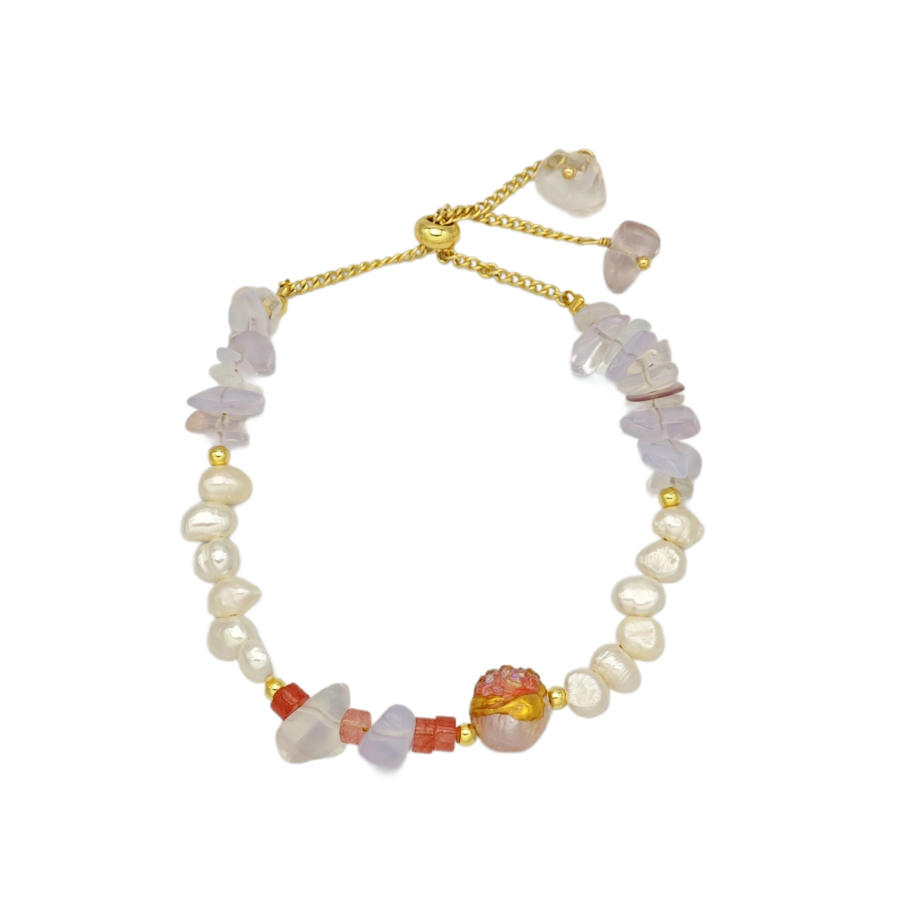 Premium Women's Vintage Style Bracelet Set Gold Plated Freshwater Pearl Bead Jewelry