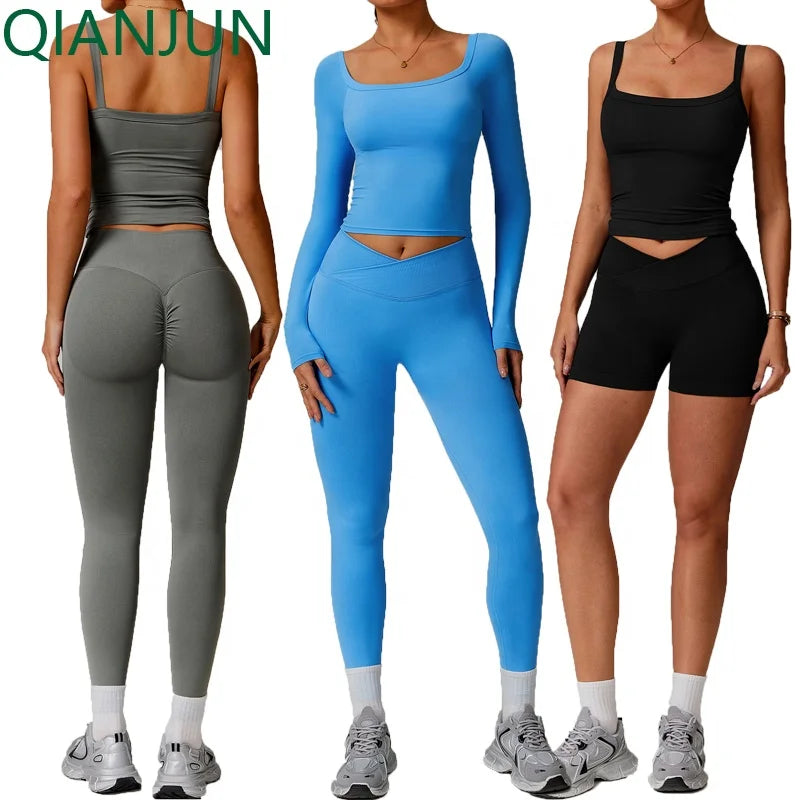 Custom Logo Sportwear Women Gym Fitness Sport Workout Seamless Clothes Activewear Women Gym Fitness Yoga Set